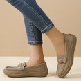 thumbnail image 5 of Willtoo Womens Wide Toe Loafers Slip-On Metal Buckle Platform Casual Flats Non Slip Comfort Walking Shoes for Daily Wear, 5 of 6