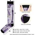 thumbnail image 3 of Coolnut Purple Lavender and Iron Tower Compression Socks Women Men Knee High Stockings 1Pair for Sports, Running, Travel388 Gift, 3 of 7