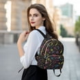 thumbnail image 6 of FORMRS Mini Backpack Purse for Women Quilted Travel Daypack Casual Shoulder Bag, Black Neon Lightning, 6 of 7