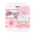 thumbnail image 4 of Conjunto de 5 diademas con lazo para bebé, de nailon flexible y , para recién nacidos de 3 a 6 meses. estilo B, 4 of 9