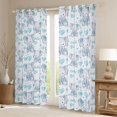 thumbnail image 2 of Homewish Cute Aniaml Elephant Black Out Curtains,Cartoon Loves Pattern Curtains Pack of 2 (42x63 Each),White Blue Bedroom Curtains For Kids,Breathable Home Decor, 2 of 6