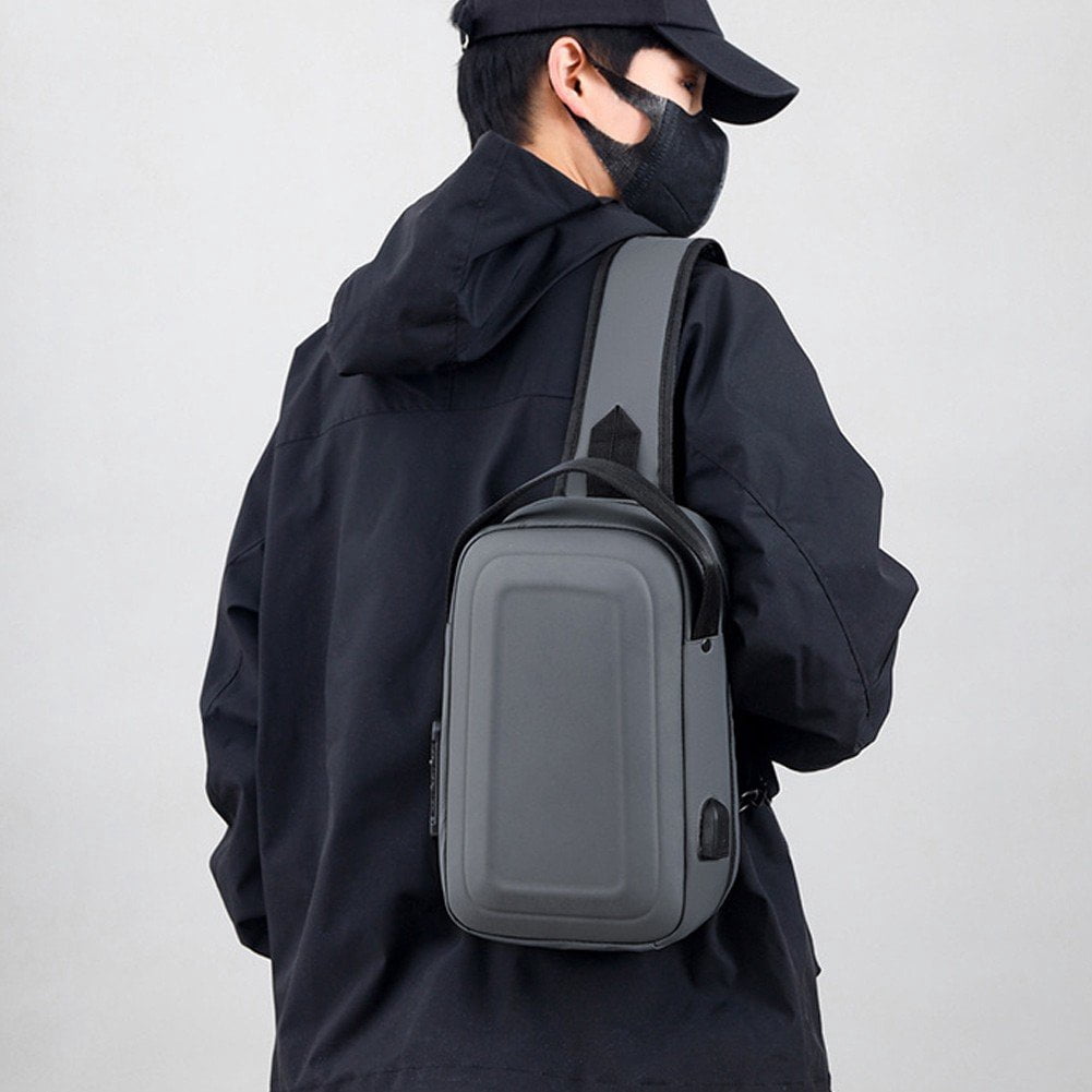 Jiibva Small Sling Bag Fashion Men Chest Bags Waterproof Casual Crossbody Bag Shoulder Bag Daily Handbags for Hiking Cycling