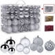 thumbnail image 1 of 100 piezas de bolas de Navidad plateadas, bolas para árboles de Navidad, adornos de bolas de Navidad, juego de adornos de bolas de Navidad plateadas, 1 of 5