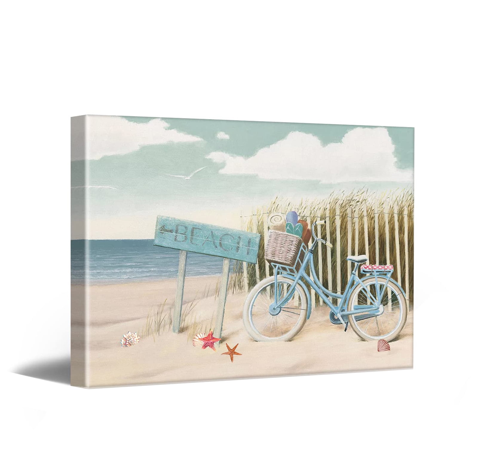 Modern Beach Themed Lake Bedroom Decor coastal Canvas wall prints for