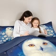thumbnail image 5 of Feelyou Mystic Jungle Owl Full Size Comforter Sets for Kids, Vibrant Groovy Flower Bedding Comforter Set, Rustic Animal Reversible Bedding Sets, Breathable Home Decor, 3pcs, 5 of 8