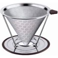 thumbnail image 1 of YSTIANN 800 Mesh Stainless Steel Coffee Dripper – Optimized Pour Over Filter for Enhanced Extraction, Paperless Reusable Cone, Dishwasher Safe & Rust-Proof WJ94-2863, 1 of 7