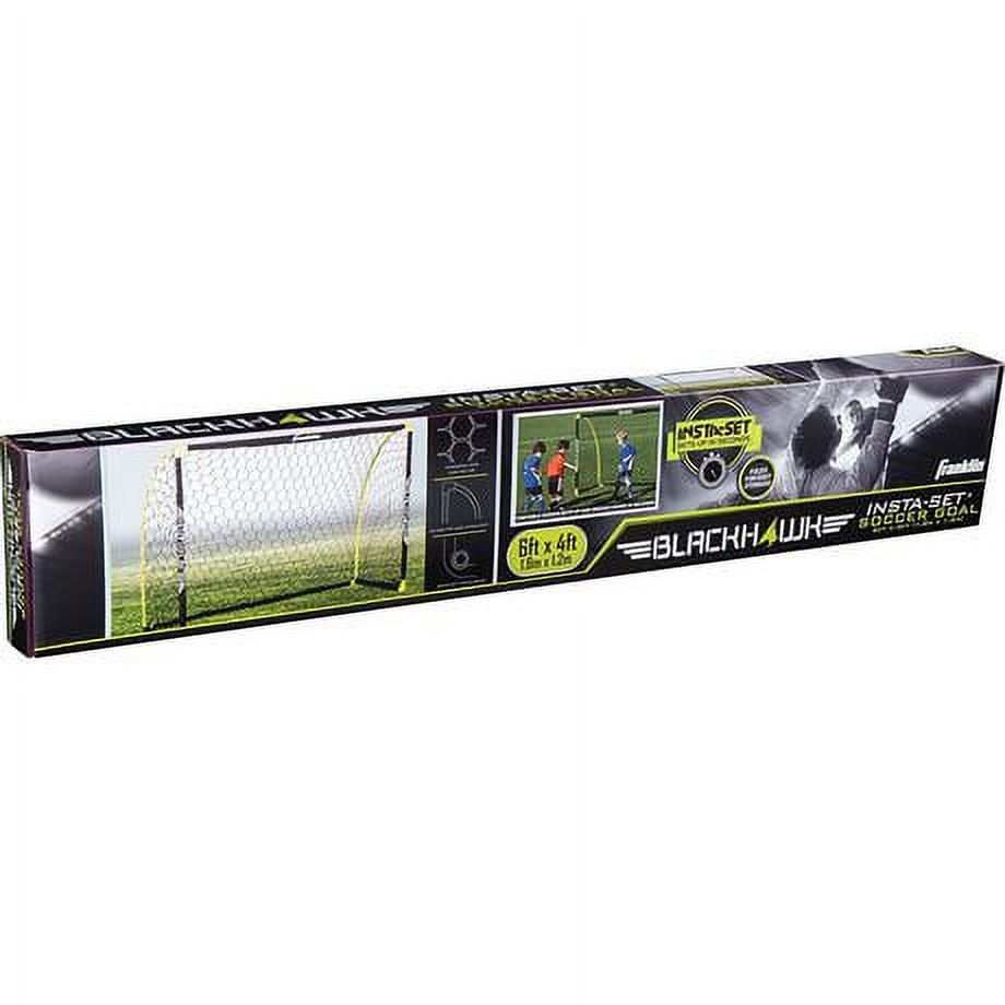 Franklin Sports Blackhawk Insta-Set Soccer Goal - Folding Indoor + Outdoor Goal - 6' x 4' - Yellow - image 3 of 4