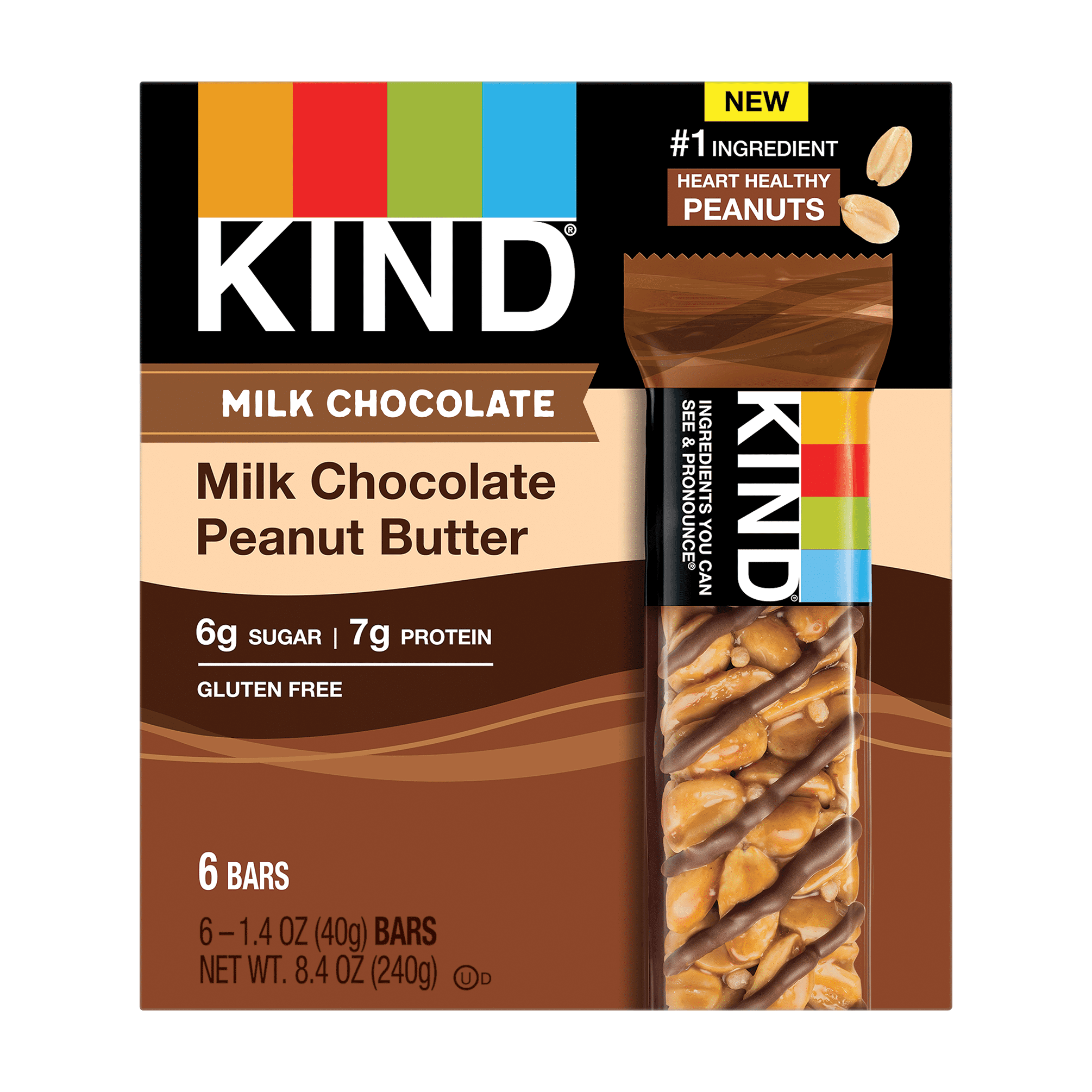 KIND Bars, Milk Chocolate Peanut Butter Nut Bar, Gluten Free 1.4 oz