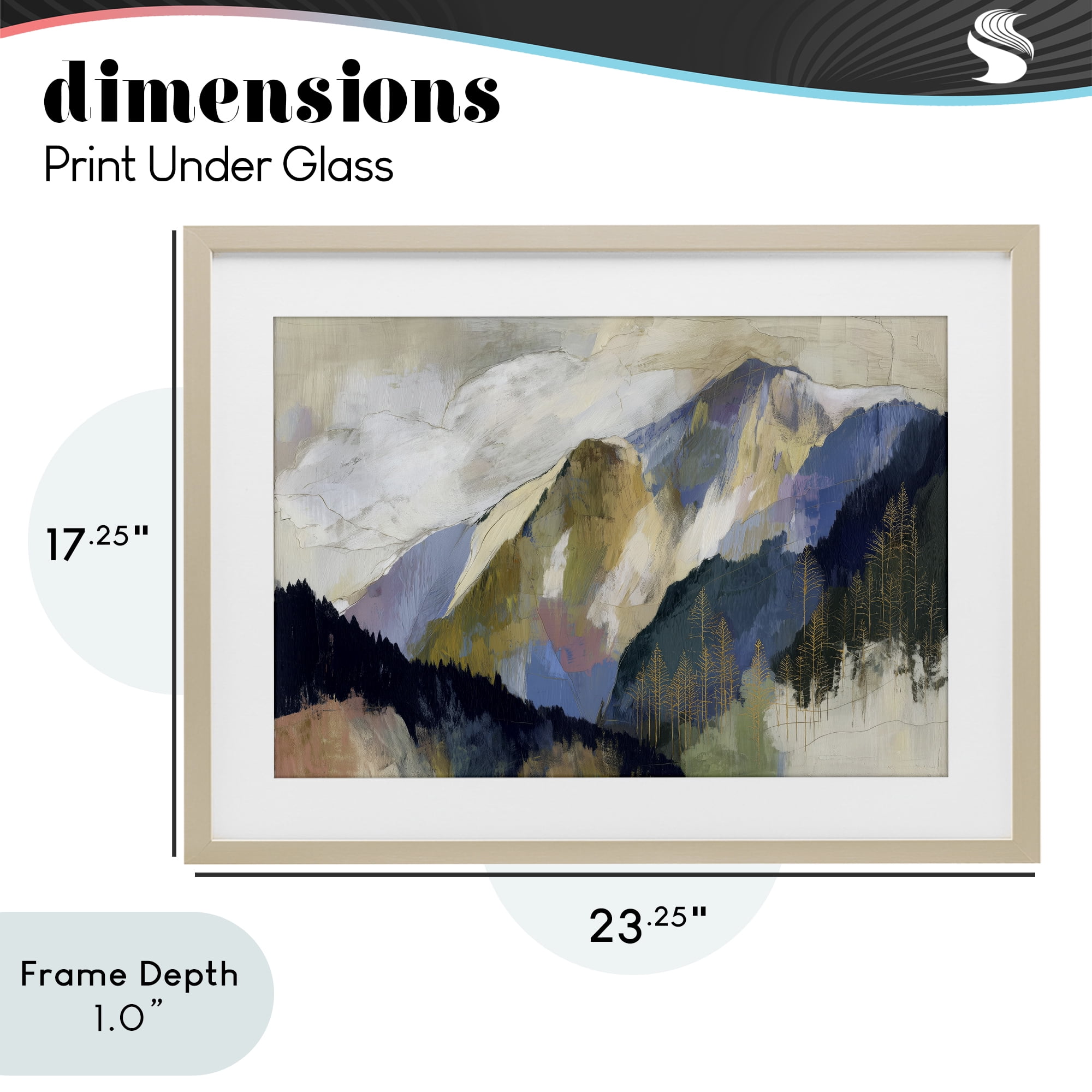 Stupell Industries Mountain Forest Landscape Birch Framed Print Under Glass, design by Chromatic Storm Studio