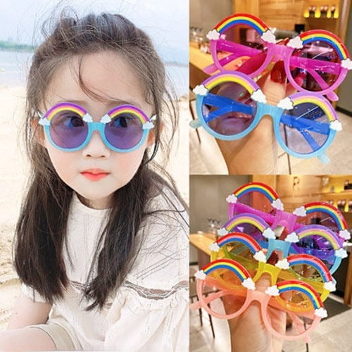 Bonitas gafas de sol personalizadas para ninas gafas de sol anti UV estilo coreano bonitas gafas de bebe con dibujos de arcoiris Bodega Aurrera en linea