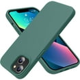 thumbnail image 1 of IBAOLEA Compatible with iPhone 13 Case, Liquid Silicone Slim Protective Shockproof Phone Case Cover with Anti-Scratch Microfiber Lining, 6.1 inch, Midnight Green, 1 of 6