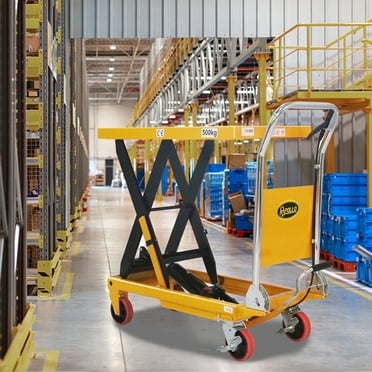 APOLLOLIFT 660lbs Single Scissor Lift Table Hydraulic Metal Manual Scissor Lift Table Cart 35.4"