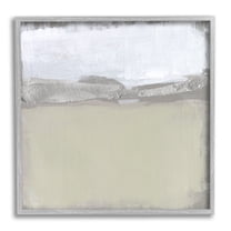 Stupell Industries Silver Ribbon Abstract Horizon Neutral Tone Landscape Abstract Painting Gray Framed Art Print Wall Art, 24 x 24
