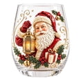 thumbnail image 2 of 2D Christmas Glass Cup, 6-Style Holiday Printed Glassware with Santa Reindeer Snowman Christmas Tree Artwork, Decorative Drink Cup for Winter Home, Parties and Gifts, 2 of 8