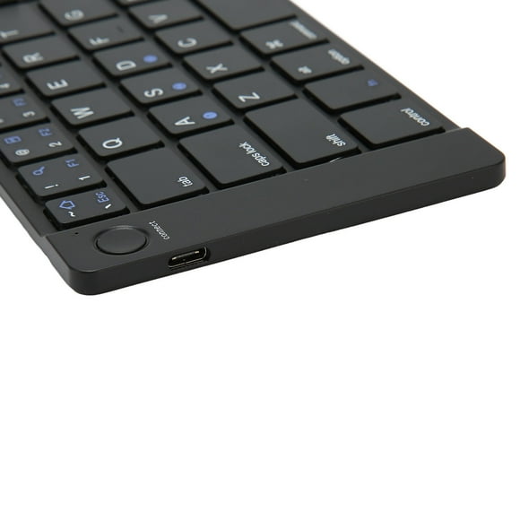 ZOUSSIQI Foldable Bluetooth Keyboard 65 Keys Type C Interface PU Leather Wireless Folding Keyboard Pocket Bluetooth Keyboard for PC EL225#65039
