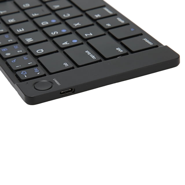 Teclado Bluetooth plegable de 65 teclas, interfaz tipo C, de cuero PU, inalámbrico, de bolsillo, para PC