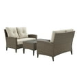thumbnail image 4 of Crosley Furniture Rockport Outdoor Wicker 3 Piece Conversation Set- Oatmeal/Light Brown, 4 of 9