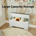 thumbnail image 3 of Wooden Storage Bench  39” Toy Box, Entryway Storage Trunk,Shoe Bench with Storage,Load up to 420 lb,for Living Room, Bedroom, Entryway,White, 3 of 13