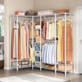 thumbnail image 6 of VIPEK L50 Wire Garment Rack Large L Shaped Closet Rack for Corner, Multi-function Protable Clothes Rack Heavy Duty Metal Clothing Rack Clothes Storage Organizer Closet, 67.5"Lx38"Wx76.4"H, White, 6 of 8