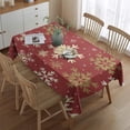 thumbnail image 2 of Rectangle Table Cover Winter Snowflake Happy Christmas Tablecloth,Decorative Washable Table Cloths for Picnic Catering Halloween Fall Thanksgiving Christmas, 2 of 5