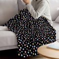 thumbnail image 3 of Colorful Polka Dot Blanket Soft Cozy Warm Throw Blanket for Couch, Plush Fuzzy Flannel Fleece Blankets for Sofa, Modern Minimalist Geometric Black Bed Blankets Lightweight Gifts for Women, 40"x50", 3 of 9