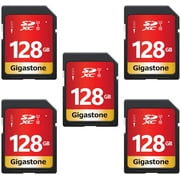 Gigastone 128GB SDXC Card Class 10 UHS-I U1 Up to 80MB/s Memory Card, 5 pack (5x128GB)