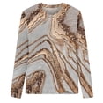thumbnail image 3 of IROINID Économies Hauts à Manches Longues pour Femmes Col Rond Imprimé T-Shirt Blouse, Kaki, 3 of 3