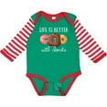 thumbnail image 3 of Inktastic Life is Better with Donuts Boys or Girls Long Sleeve Baby Bodysuit, 3 of 5