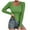 Green, variant on Women's Long Sleeve Square Neck Sweater Ribbed Knit Slim Fitted Casual Basic Crop Top with Button Decor Orange S