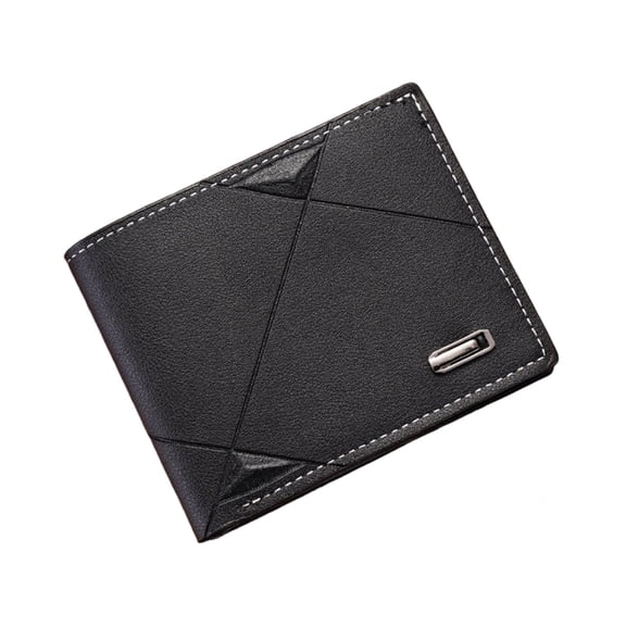 Cinvoph Men’s Slim Bifold Wallet Plain Style with Money Clip Credit Card Compartment Purse Compact for Daily Business Use 3.7"x4.7" Black