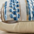 thumbnail image 3 of Fancy Homi Set of 1 Boho Sky Blue Striped Textured Decorative Chenille Throw Pillow Cover 18x18 inch for Couch Bed Sofa, Modern Funky Home Decor, Aesthetic with Tassels Woven Decorative Cushion Case, 3 of 6