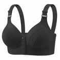 thumbnail image 2 of Lixiuxyad Women's Front Closure Wireless Bra Plus Size Thin Cup Side Support Comfortable Full Coverage Everyday T Shirt Bra,Bras for Women Black 36, 2 of 6