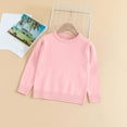 thumbnail image 2 of Caqnni Autumn And Winter Solid Color High Neck Boys And Girls Knit Padded Top Girls Sweater Girls Padded Sweater Cardigan Sweater，3-4 Years，Pink, 2 of 3