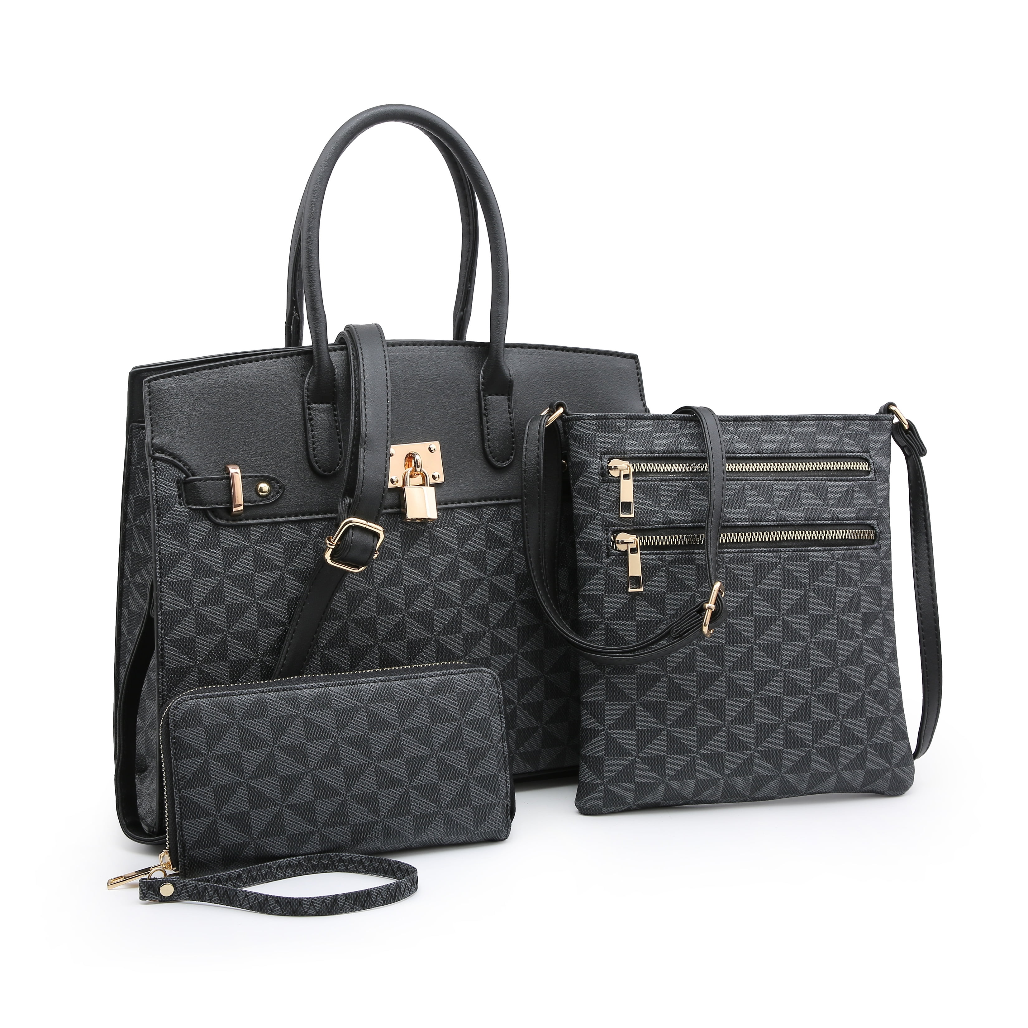 POPPY - 2020 New POPPY Handbags Set 3 in 1 Women&#39;s Top Handle Satchel Totes Handbag with Wallet ...