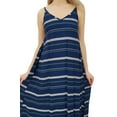 thumbnail image 7 of Bimba Women's Navy Blue V Neck Spaghetti Straps Maxi Dress Beach Wear, 7 of 7