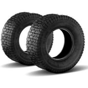 Set of 2 16x6.50-8 Turf Tires 4 Ply 16-by-6.50-by-8 Tubeless Tires Replacement for Garden Tractor Lawn Mower