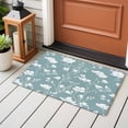 thumbnail image 5 of Vintage Abstract Flower Area&nbsp;Rug 2x3ft Retro White Floral Teal Texture Non-Slip&nbsp;Washable Square&nbsp;Rugs Soft Felt Indoor Floor Mat for Bedroom Kitchen Living Room Bathroom, 5 of 9