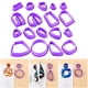 thumbnail image 1 of 18 piezas de cortadores de arcilla polimérica de plástico, kit para pendientes, manualidades, diferentes formas, moldes de herramientas de corte Púrpura Baoblaze cortadores de arcilla polimérica, 1 of 7