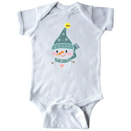 

Inktastic Cute Christmas Snowman in Blue Hat and Scarf Gift Baby Boy or Baby Girl Bodysuit