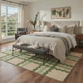 thumbnail image 2 of 5x7 Area Rugs for Living Room Machine Washable Non Slip Low Pile Indoor Rugs, Print Pattern Light Weight Throw Rug for Bedroom, Scallop Plaid, Sage Beige, 2 of 5