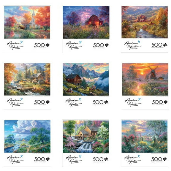 Buffalo Games Abraham Hunter 500-piece Interlocking 21.25 x 15-inch Jigsaw Puzzle Assortment for Adults Ages 14 (1 Puzzle; Styles May Vary)