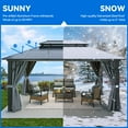 thumbnail image 4 of Dextrus 10x13FT Double Roof Hardtop Gazebo with Nettings&Shaded Curtains,Outdoor Polycarbonate Gazebo for Patio, Backyard, Deck, and Lawns - Gray, 4 of 5
