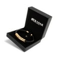 thumbnail image 3 of SERASAR Leather Bracelet for Men "Helix" with stainless steel magnetic closure, Gold 17cm, including gift box, 3 of 9