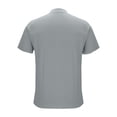 thumbnail image 6 of Men's Linen Shirt Stand Collar Henley Tees Short Sleeve Casual Summer Tops Solid Color Golf Beach Travel Outfit (S, Gray), 6 of 8