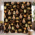 thumbnail image 2 of Nanqianyi Fall Waterproof Shower Curtain Set with Hooks,Gnome Pumpkin Autumn Harvest Bathroom Decor,60x72 Inch,Black, 2 of 5