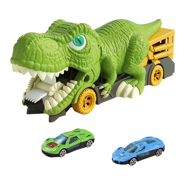 Camión Devorador de Dinosaurios de Autos Divertido Portátil con Mini Autos para 2 coches pequeños