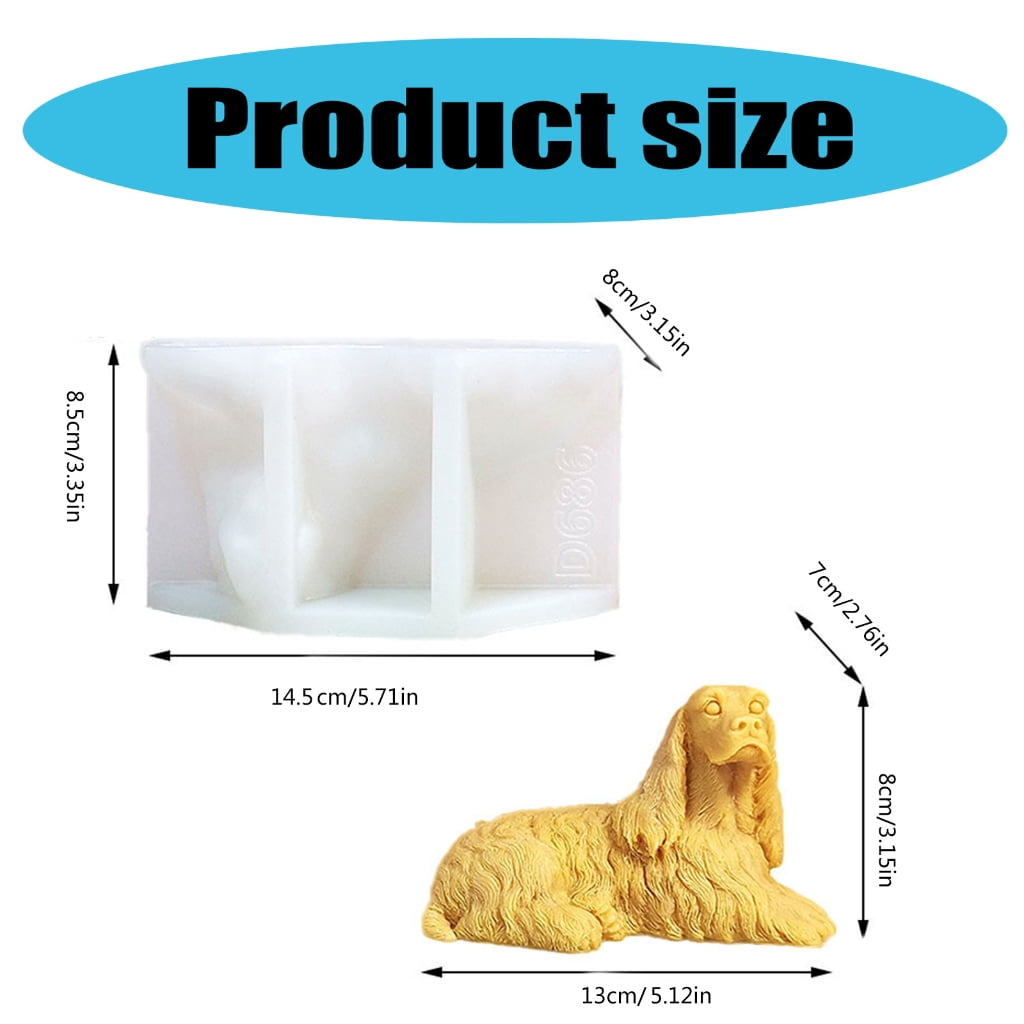Aurgiarme Silicone Candle Mold 3D Dog Shape Room Decors Molds Handmade Art Supplies Silicone Texture for Crafting and Decors