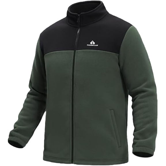 Pioneer Camp Fleece Jacket Men,Lightweight Full Zip Fleece Jacket Polar Windproof Winter Climbing Outwear Coat with Pocket
