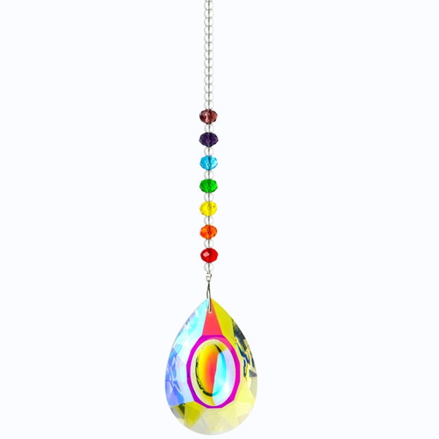Prisma de nuevo diseño, prisma de luz colorida de cristal, candelabro, colgante de cristal, colgante de regalo de hilo de perlas