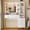 White+Gold, variant on Toogaho Vanity Set with Lighted Mirror & Charging Station,Vanity Table Makeup Desk with Glass Door & 6 Drawers & 5 Shelves for Bedroom,Pink